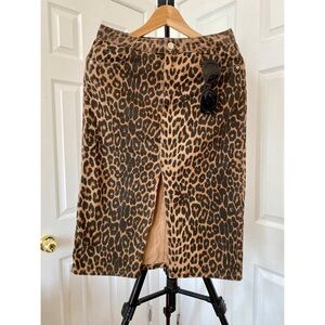 Leopard Jean Pencil Skirt • Size M